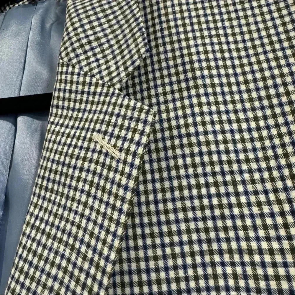 Roberto Rosso Lanificio Filarte Sport Jacket Linen Wool Blend Mini Check 44L